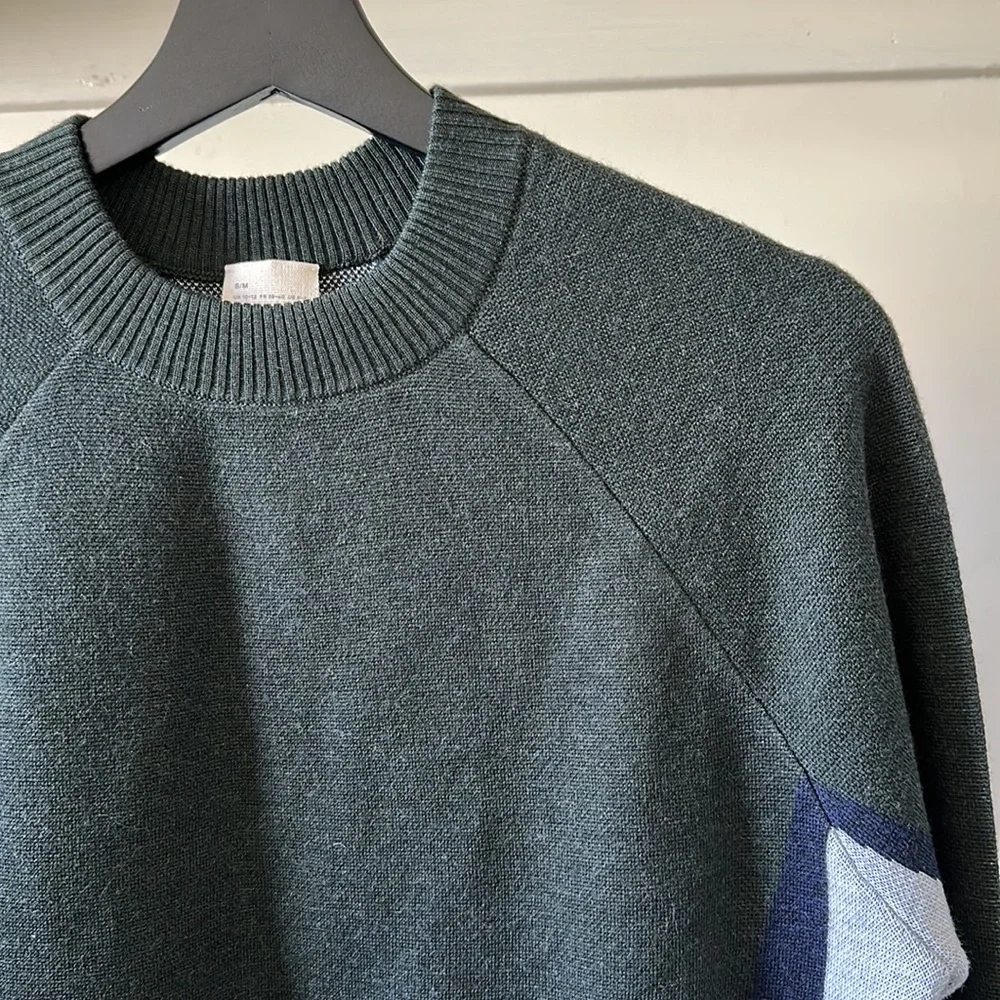 New LNDR Soft Vigilante 100% merino wool boxy cropped colorblock knit sweater - Picture 8 of 14